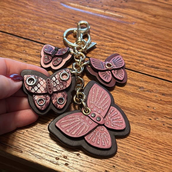 COACH Butterfly Bag Charm w/RARE Snakeskin Print - Picture 4 of 4